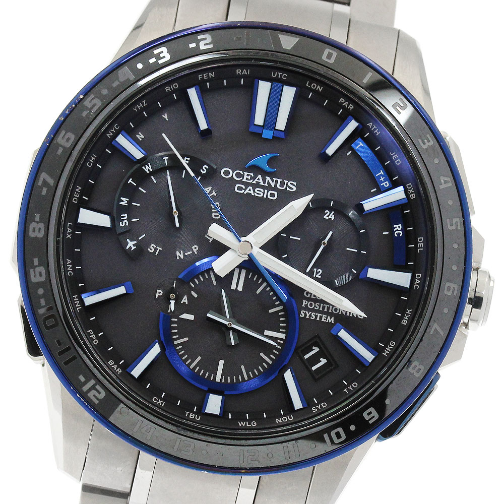 カシオ CASIO OCW-G1200-1AJF オシアナス GPS デイト ソーラー電波 メンズ 箱・保証書付き_930612【中古】