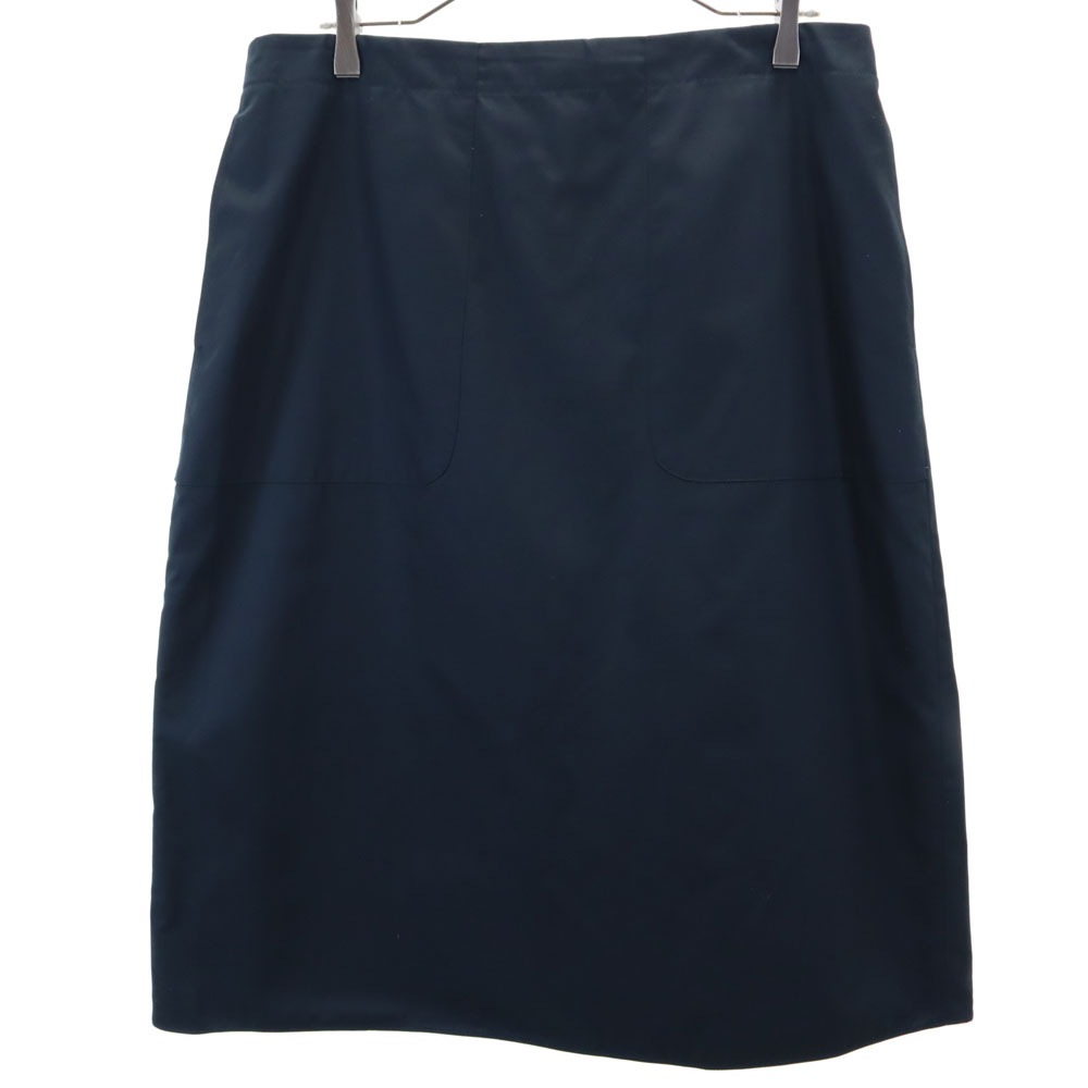 イタリア製 ミモレ丈 スカート 44 ネイビー NAVY レディースロングスカート
