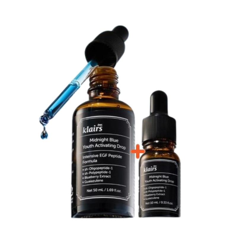 [新作](+10ml+カーミングクリーム3g+ウォータークリーム3g追加贈呈)ミッドナイト ブルーユース アクティベーション ドロップ 50ml #EGFペプチド #急速鎮静ケア