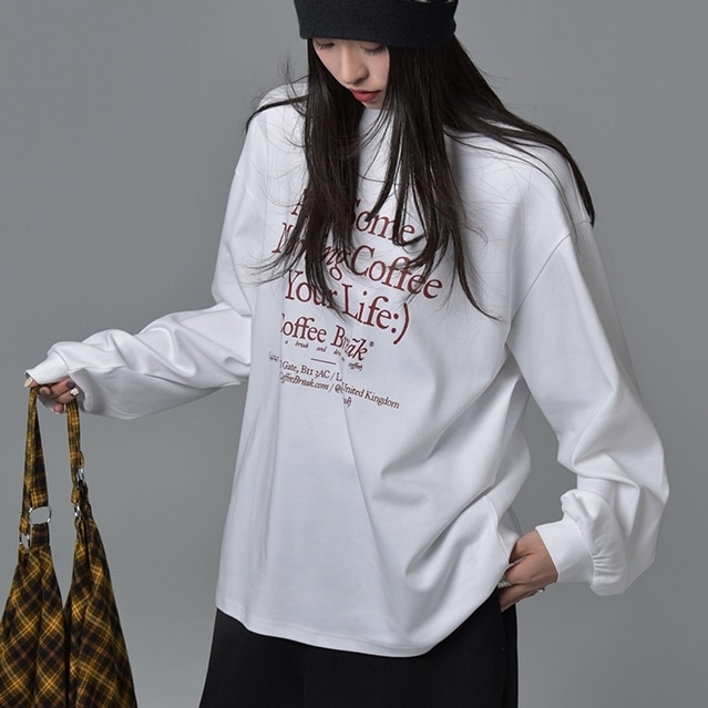 トップス カットソー Tシャツ ロングTシャツ 長袖 クルーネック プルオーバー ミディアム丈 かわいい 大人可愛い きれいめ シンプル 上品 おしゃれ かっこいい カジュアル こなれ感 個性的 ラフ