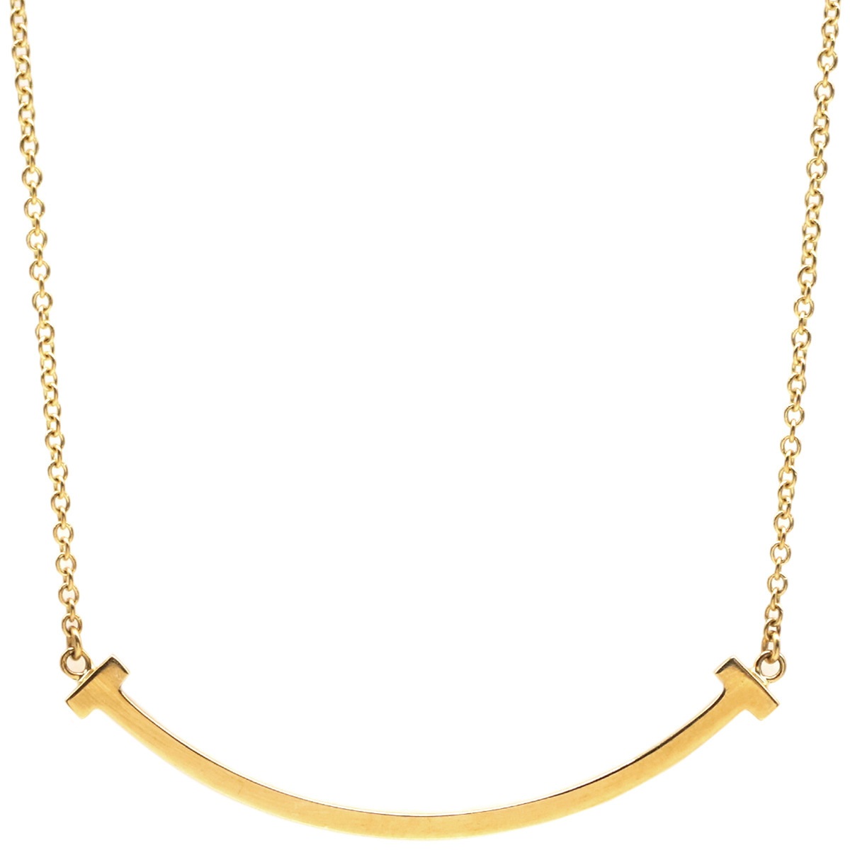 ティファニー Tiffany & Co ネックレス Tスマイル ペンダント スモール K18YG イエローゴールド K18YG Au750 Tiffany T smile 60011679【中古】