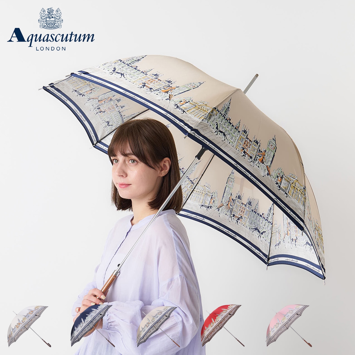 長傘 雨傘 レディース 60cm 軽量 UVカット 遮熱 紫外線対策 ホワイト ネイビー ベージュ レッド ピンク 白 1AQ 11066-66