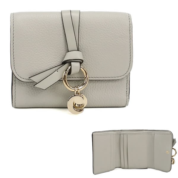 三つ折り財布 折り畳み CHC21WP945F57 三折財布小銭入付き カーフスキン レディース BLUE MIST