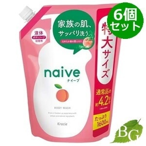 クラシエ ナイーブ ボディソープ 桃の葉エキス配合 1.6L 詰替 6個セット