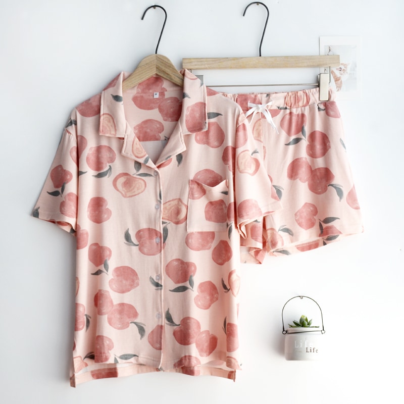 パジャマレレディースサマー半袖ショートパンツホームウェアセット セットアップ ルームウェア パジャマ 上着 ショートパンツ ショート丈 半袖 Vネック 襟付き ストレート ウエストマーク 前開き 8,497円