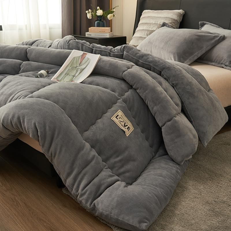 songlibin 掛け布団 ダブル180*200cm3.5kg あったか フランネル 毛布 がいらない 掛ふとん かけふとん 掛布団 布団 寝具 冬用 冬 暖かい グレー 6,429円