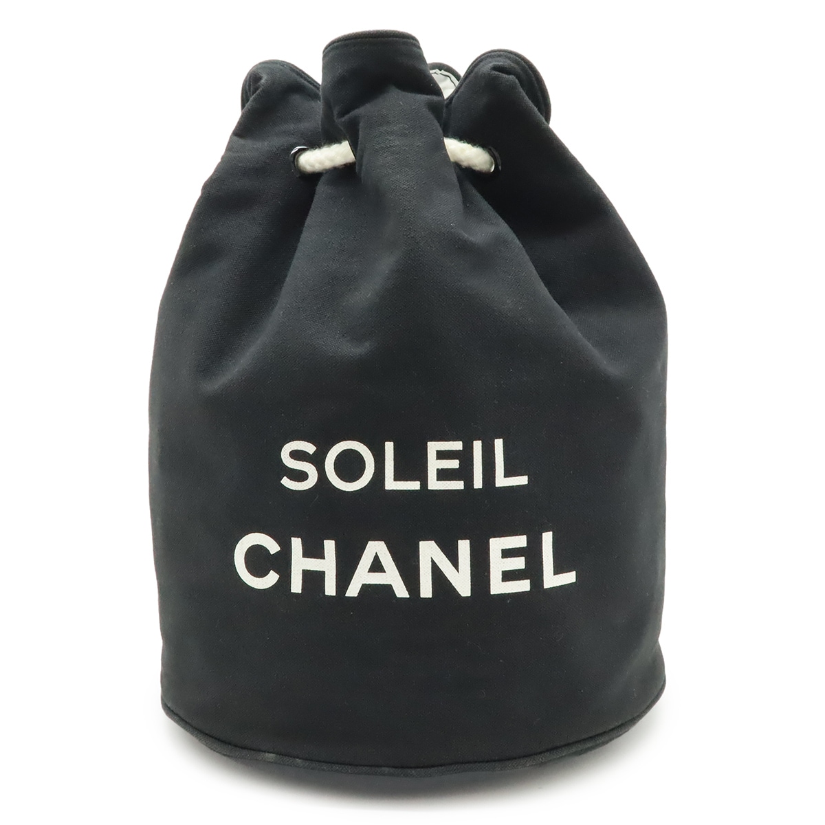 ソレイユ SOLEIL ノベルティ ロゴプリント プールバッグ ショルダーバッグ 巾着バッグ スポーツ キャンバス ブラック