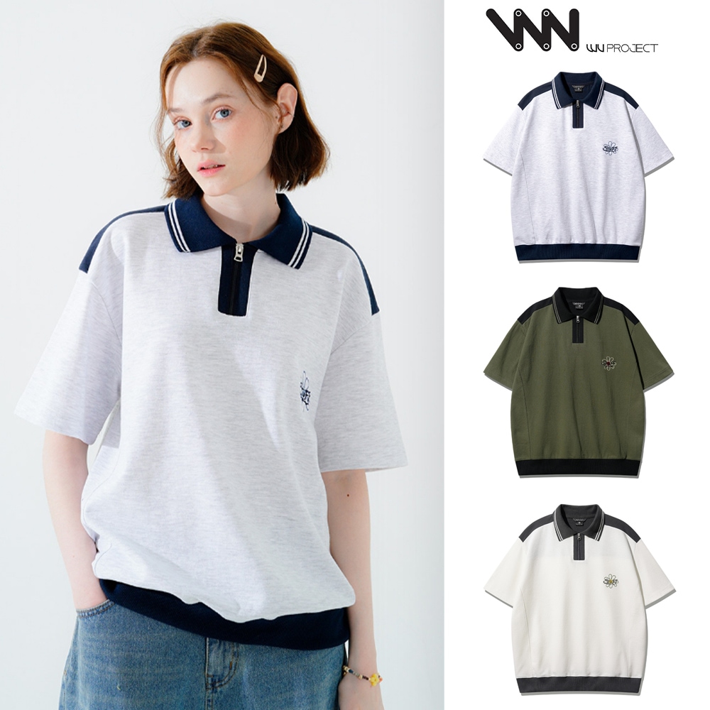 [WV PROJECT] Forty Collar 1/2 Sleeve T-Shirt