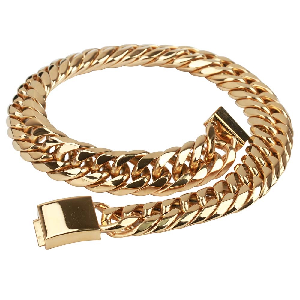 ステンレス ダブル喜平ネックレス [n310-gold-21mm]