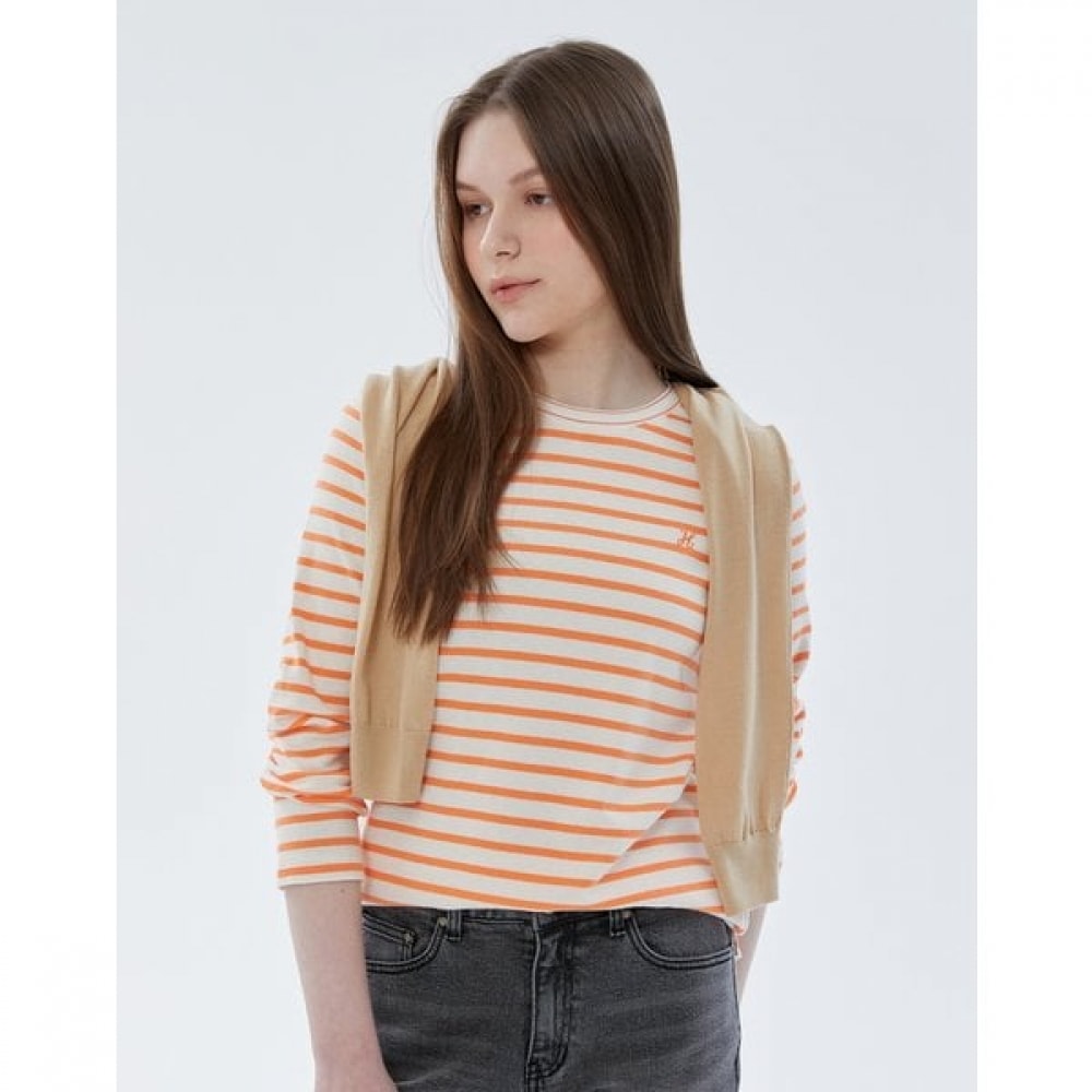 [24SS] [追加販売] [100% コットン] オレンジベーシックストライプ HSTS4AC11O2