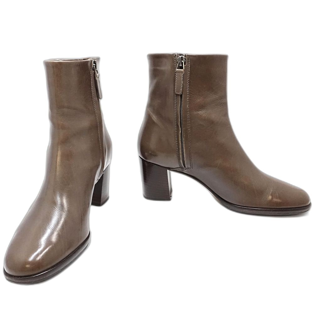 ショート ラウンドトゥ 13394B ブーツ サイズ24 レザー ブラウン レディース/181919【中古】