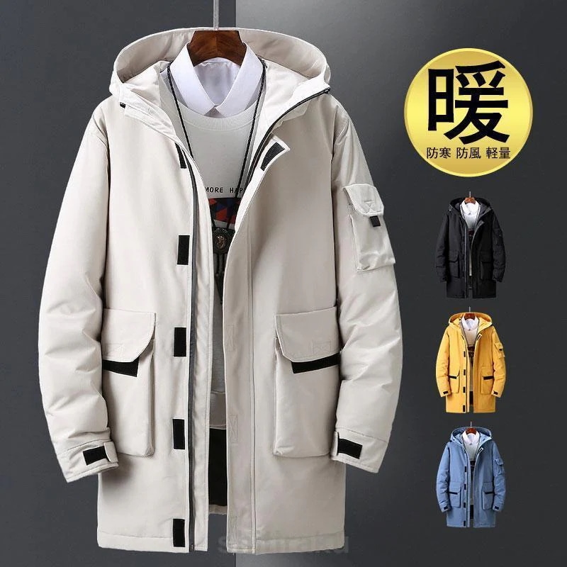 【急速出荷！】ダウンコート メンズ コート 冬服 アウター ロングコート 暖かい フード付き 寒さ対策 ロング丈 ダウンジャケット 秋冬 防風