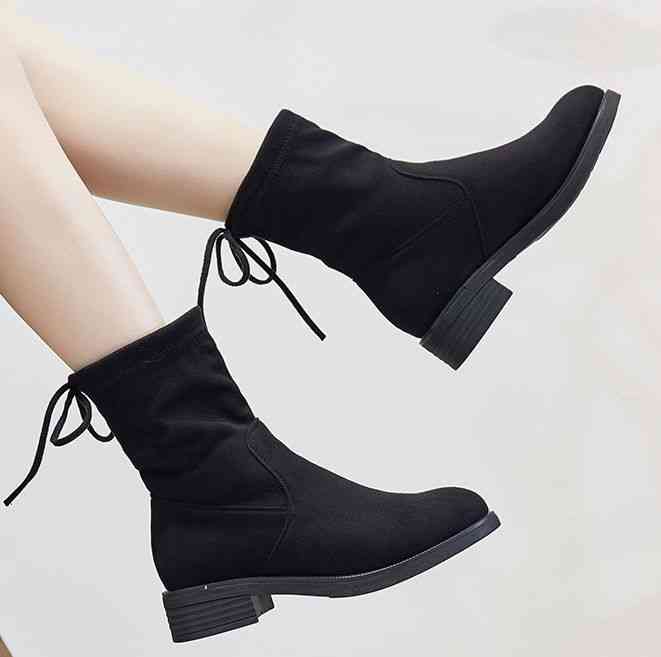 ブーツ レディース ローヒール 防寒 厚底 夏 レースアップ 兼用 ショート 軽い 秋 ミドル 暖かい 歩きやすい シューズ ロング ヒール 滑らない きれいめ 冬 フロント 4E ミドル丈 スニーカ