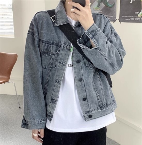 アウター デニムジャケット レディース 長袖 デニムジャケット ショートジャケット ポロ襟 無地 切り替えデザイン 春 秋 レギュラースリーブ レギュラー丈 前開き シングルブレスト かわいい 4,910円