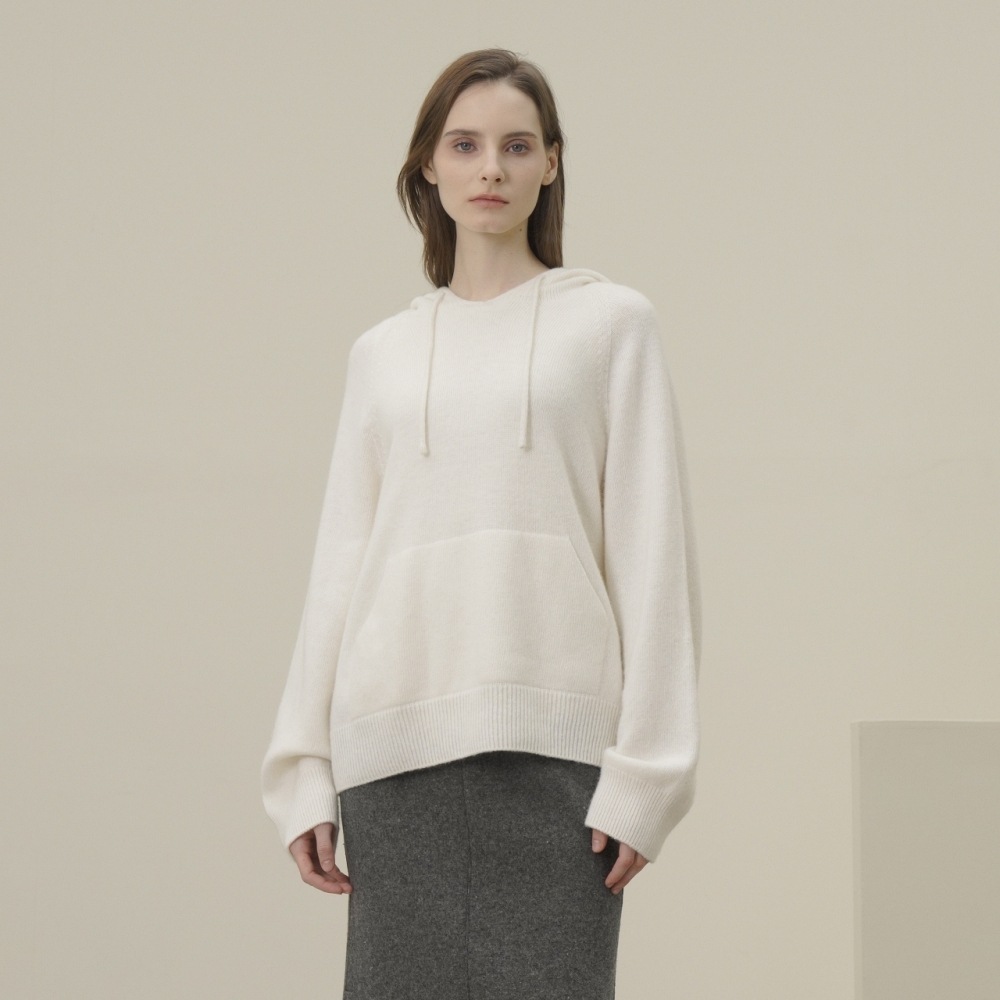 ACUD ウールフーディーニット_アイボリー