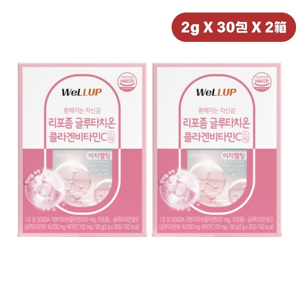 WELL UP リポソーム グルタチオン コラーゲン ビタミンC 2g×30包×2（2ヶ月分）