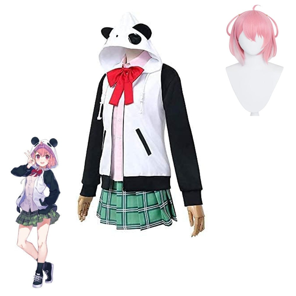 大人気にじさんじ バーチャルYouTuber VTuber 笹木咲 ささきさく ウィッグ追加可 ハロウィン 制服 パンダ パーカー クリスマス