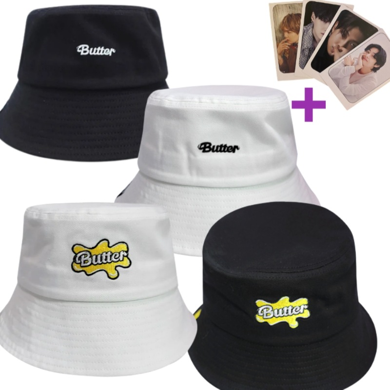 BTS Butterロゴ ハット韓国ファッション バケットハット ハット [2カラー](BTSフォトカード2枚贈呈)