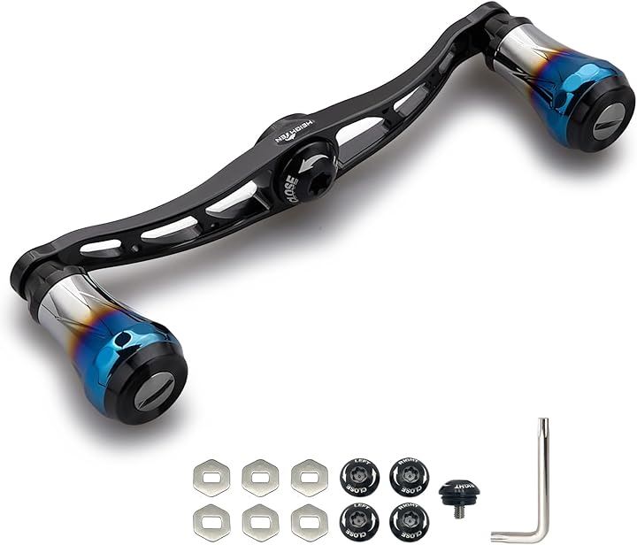 ベイト リール ハンドル シマノ shimano ダイワ daiwa アブガルシア abu 通用 ベイトリール 航空アルミ製 Aurora(V2.0 - 115mm - ブラック)