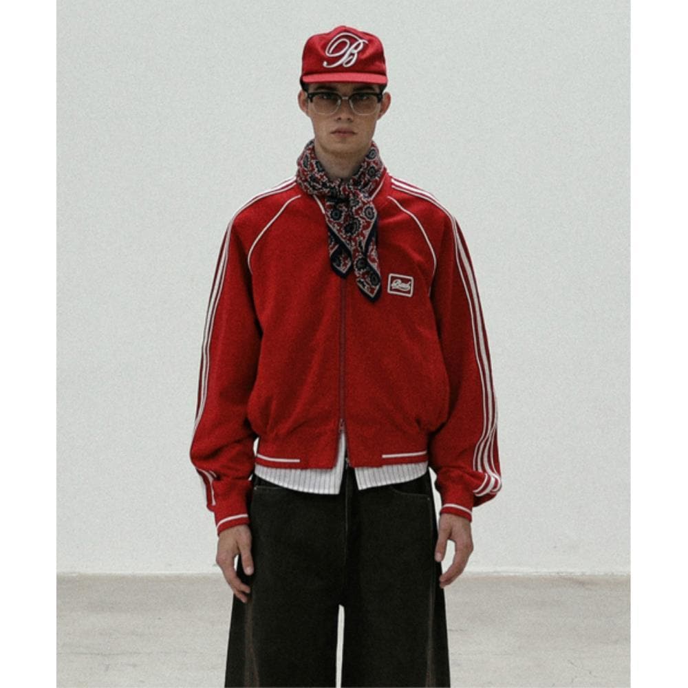 BADBLOOD Billy Jersey Windbreaker Red w-jkt24-025