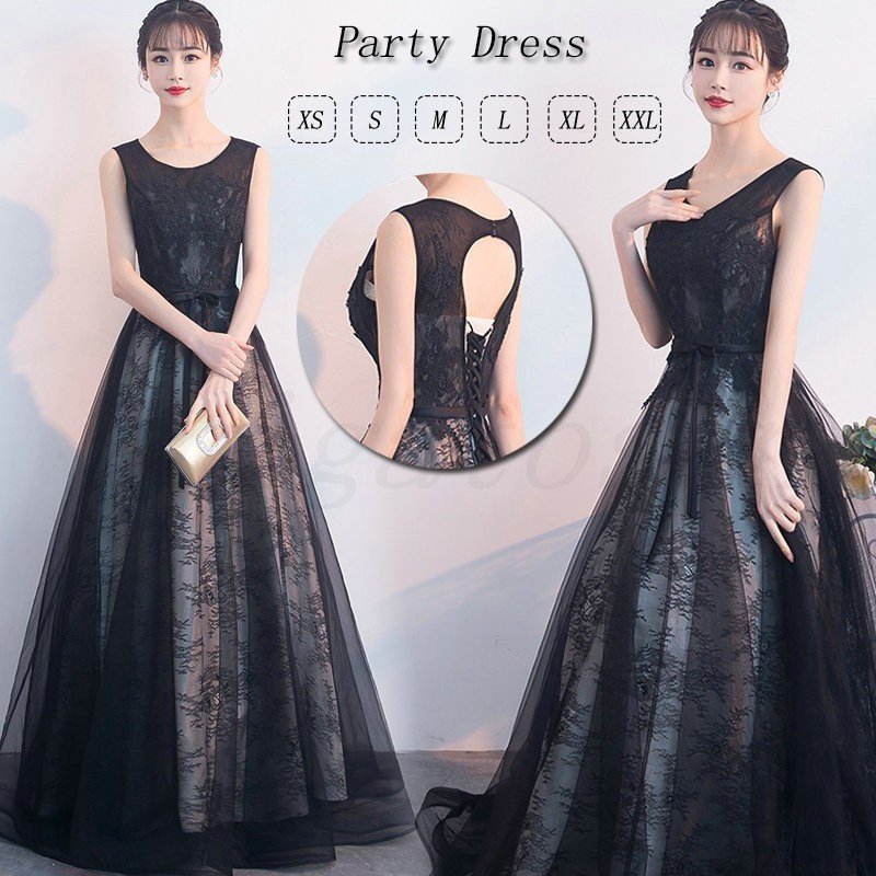 ロングドレス 結婚式 ワンピース 袖なし ロング丈 二次会 体型カバー 大きいサイズ Aライン 謝恩会 二次会 卒業式 ピアノ 発表会 ドレス 演奏会 20代 30代