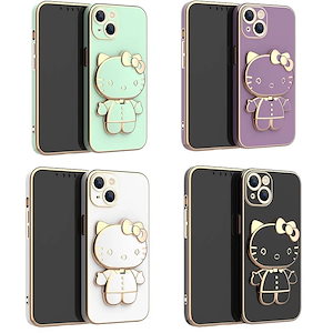 【1つ買うと10個もらえる】 新作更新化粧ミラー付きiphone13 14ケース全機種対応 iPhone12 11 Pro Max X XS miniスマホ保護ケースkittyちゃん可愛い耐衝撃7
