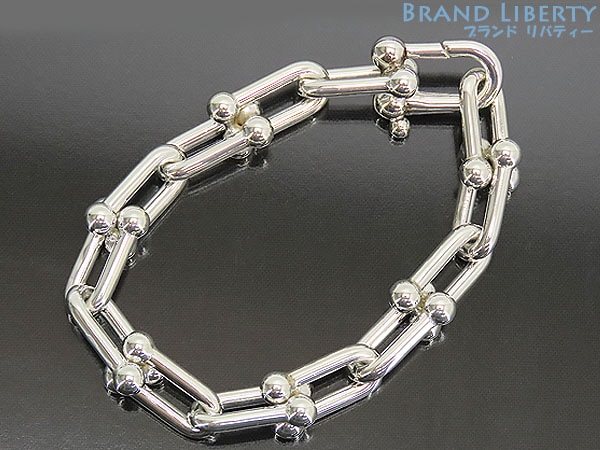 新品仕上げティファニーハードウェアラージリンクブレスレットスモールスターリングシルバーAG925