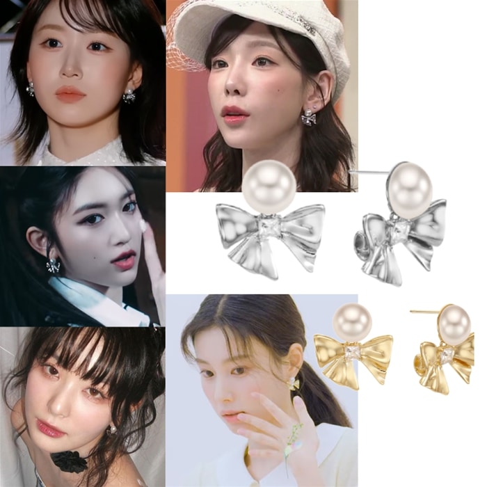 【IVE, NMIXX, RED VELVET 着用 】romantic holiday ribbon earring