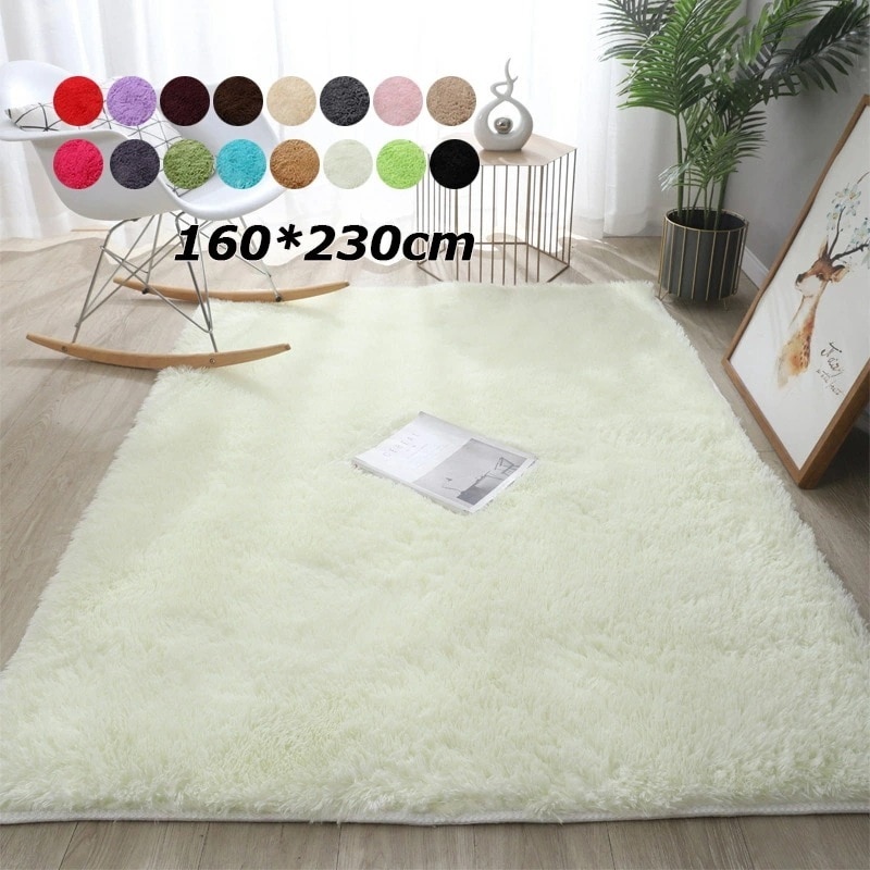 Lカーペット 160*230cm 　寝室　ふわふわ　角型マット マット フェイクファー ウインドウマット 防音カーペット プレイマット 敷マット インテリア 洗える 滑り止め キッズ 子供部屋飾り プ