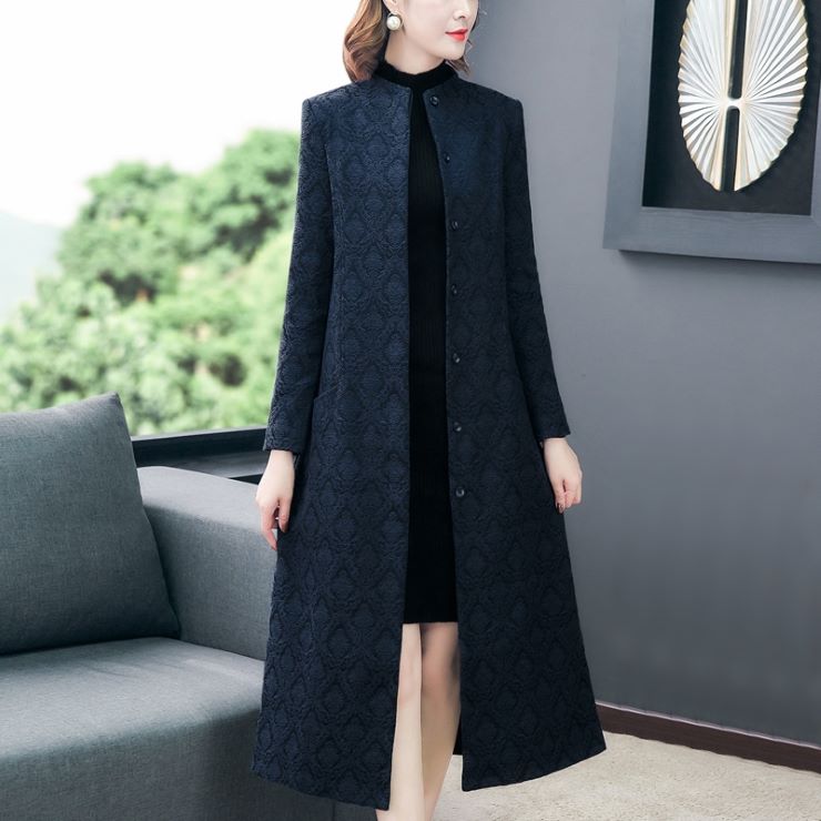 スタンドカラー綿麻ロングコート コート コート ロング ロング丈