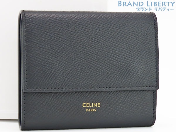 ほぼ新品セリーヌスモールトリフォールドウォレット三つ折り財布コンパクト財布10B573BEL.38NO