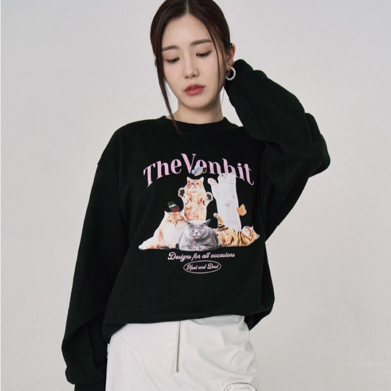 VH a butterfly cat SWEATSHIRT_B1ベンヒットバタフライキャットスウェットシャツ