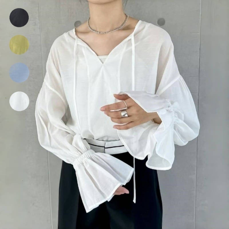 夏Tシャツカットソー2024新作 春夏 トップス レディース シンプル 無地 長袖 トップス 4色 Tシャツカットソー