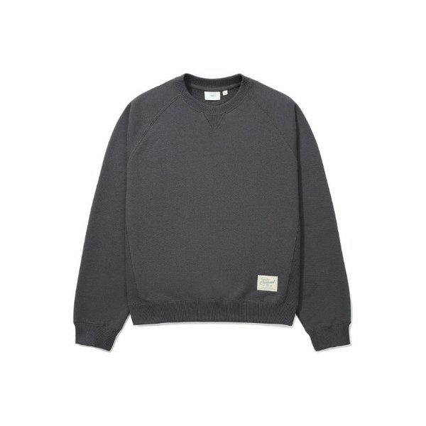 長袖Tシャツ JQS CO2403CR77-CH ウーマン オーバーフィット レグラン ヘビー쭈리 スウェットシャツ チャコール