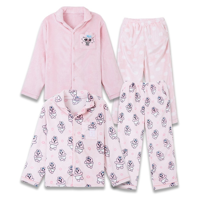 【正規品】おぱんちゅうさぎ パジャマ 韓国限定 もこもこ 長袖 冬 可愛い キャラクター パジャマ 韓国 人気 カップル お揃い
