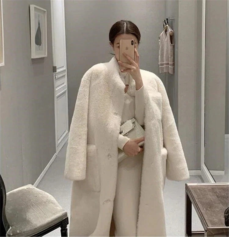 通勤する 物 ファー ファッション ゆったりする 中長セクション 厚みをつける気質 コート