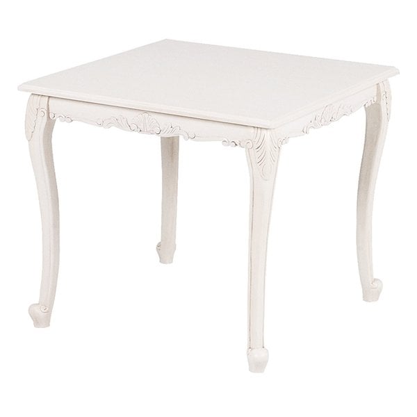 ヴィオレッタ ダイニングテーブル 猫足 おしゃれ ホワイト 幅80×奥行80×高さ72cm