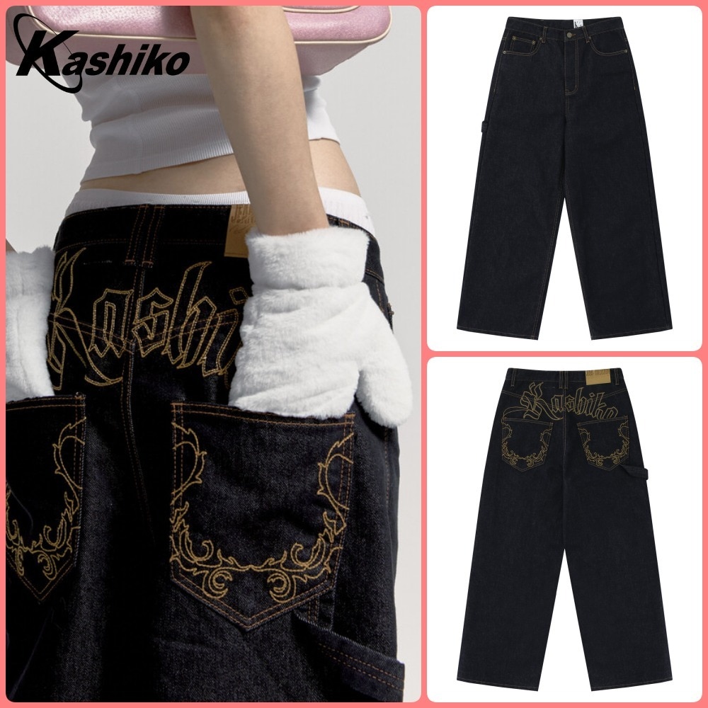kashiko】Embroied Nonfade Denim Pants Blue デニム・ジーンズ