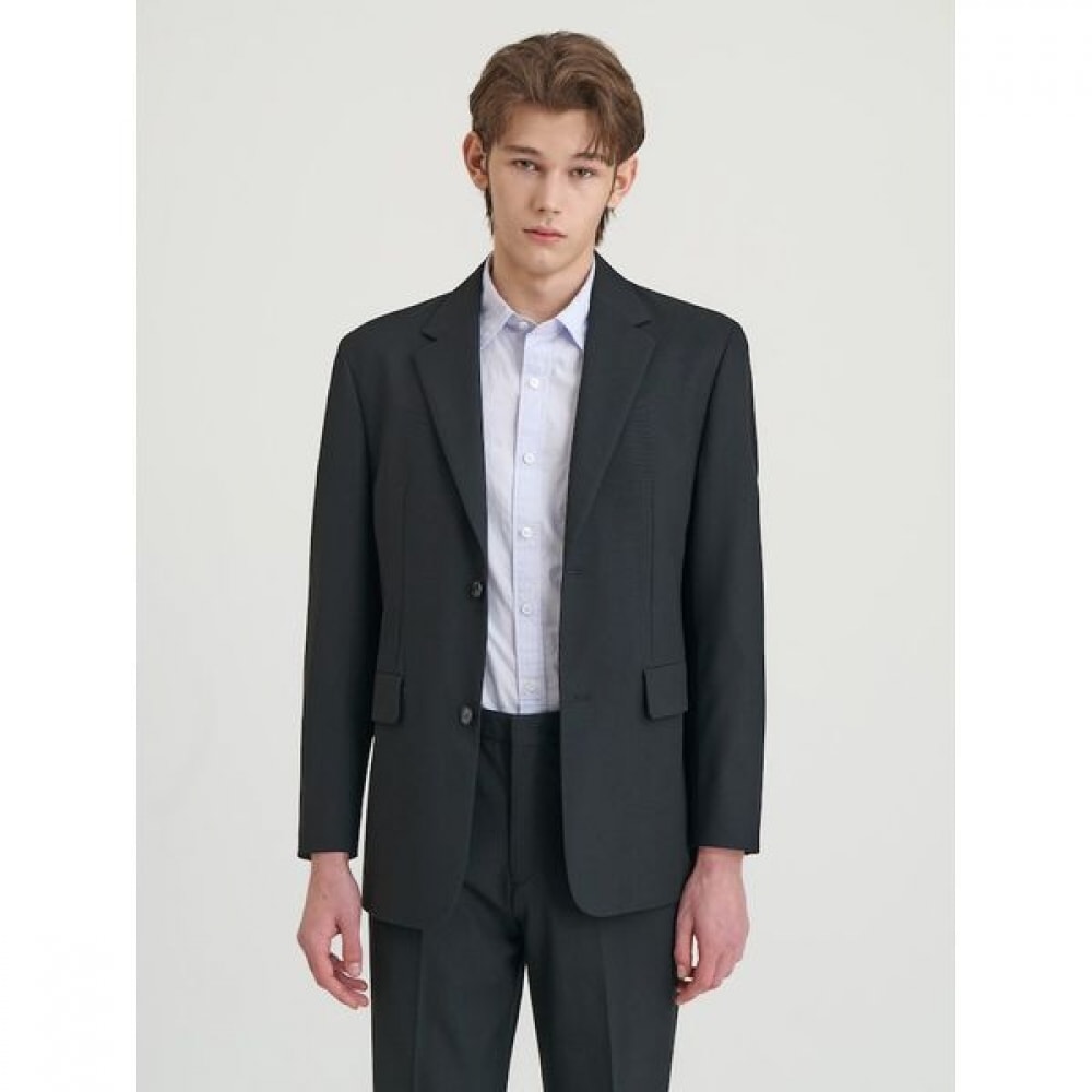 [Logadis] リラックスフィットポリストレッチセットアップジャケットブラック（RY5111PL15）