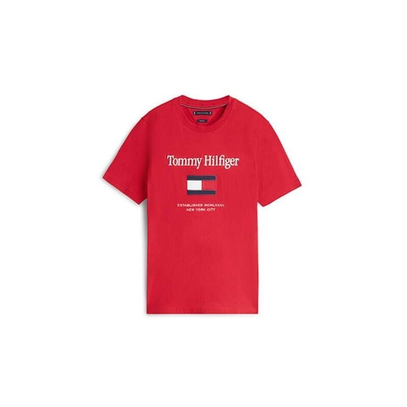 Tommy Hilfiger TOMMY HILFIGER 플래그 엠브로 티셔츠 (T12G0TPO300MT1XLD) T12G0TPO300MT1XLD 186811 1787516 T12G0