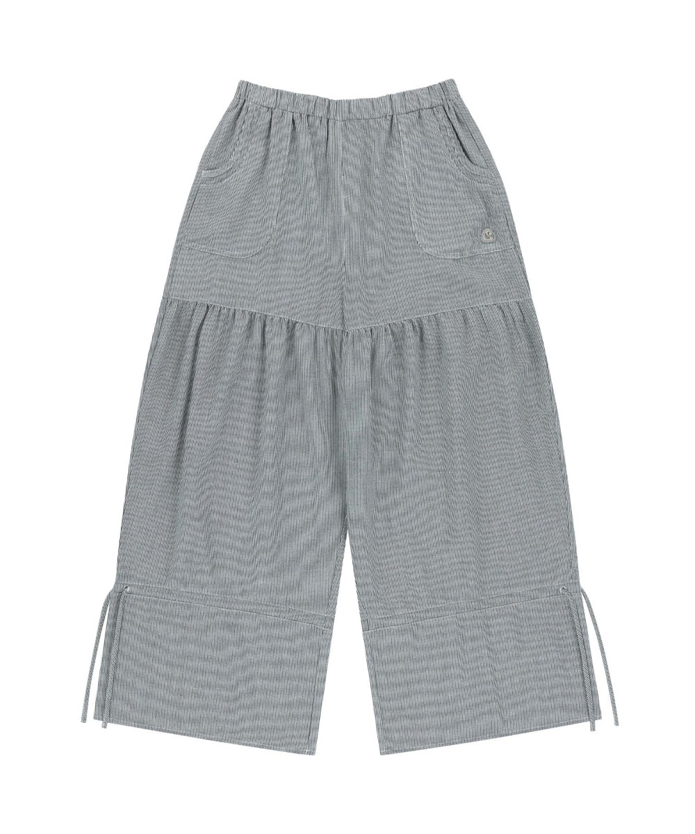 【COYSEIO】 SHIRRING ROUGH PANTS : STRIPE