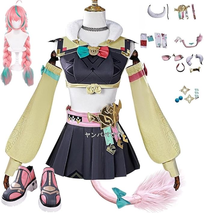 原神 ヴァレサ コスプレ衣装+ウィッグ+靴
