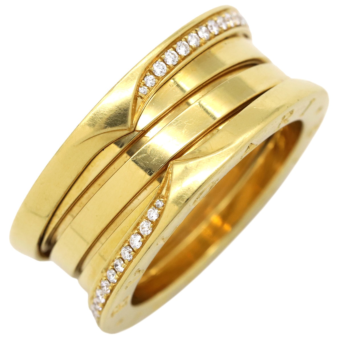 ブルガリ BVLGARI リング 指輪 ビーゼロワン B-zero1 3バンド ダイヤリング K18YG ダイヤモンド イエローゴールド ＃54(JP14) 18K YG 750 18金 13号 35 239,475円