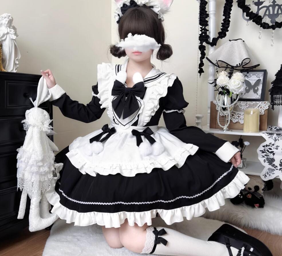 27【新作登場 最安値】 3点セットロリータ ゴスロリ コスプレ ワンピース　メイド服 コスチューム 文化祭 学園祭 衣装 仮装 ハロウィン おすすめ 可愛い ドレス　日常　写真　舞台　花嫁