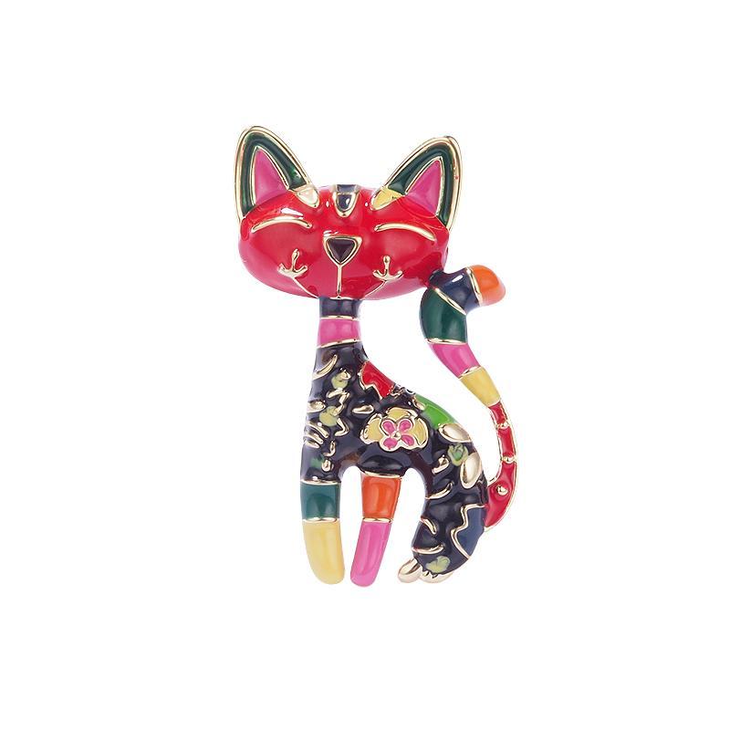 ブローチ おしゃれ 参観日 ギフト 中華風 フェイシャル メイク 子猫 女性 個性的 かわいい 文学 スーツ アクセサリー ピン 猫好き エスニック キャット
