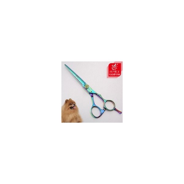 Fencieプロフェッショナルグリーン6.0インチ輸入440c犬の毛のグルーミング切削鋏 6 inch