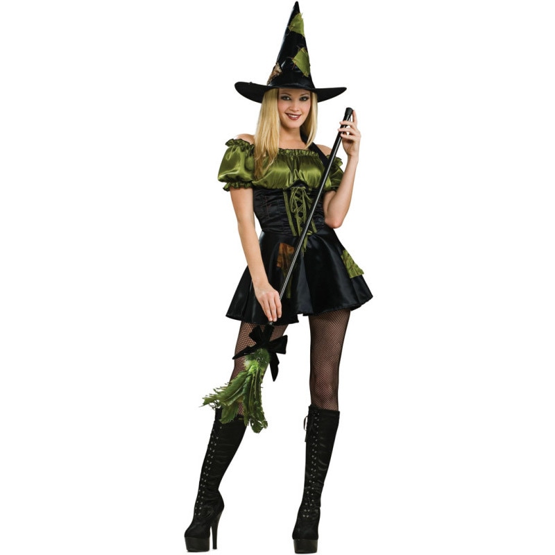 コスプレ 仮装 グリーンパッチウィッチ 大人用 S 【 コスプレ 衣装 ハロウィン 仮装 コスチューム 可愛い 魔女 かわいい 魔法使い パーティーグッズ 女性用 余興 レディース 】