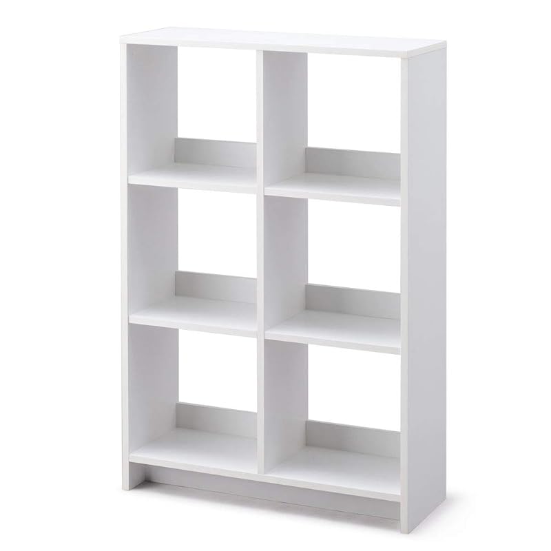 即納：アイリスオーヤマ 本棚 棚 ラック 収納棚 ウッドオープンシェルフ2×3 幅約69×奥行約26.5×高さ約109.4 ナチュラル おしゃれ 部屋に馴染む WOS-6 ウォームホワイト【HIROB 7,619円