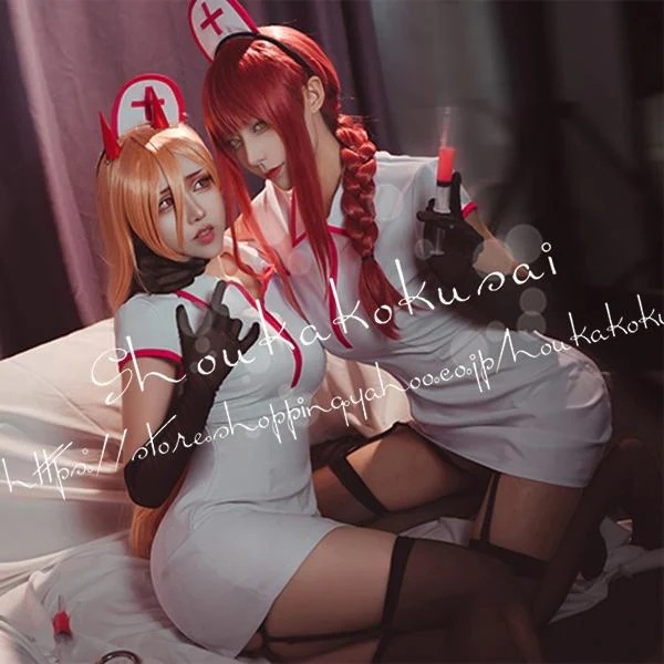 [2026新品] G チェンソーマン風マキマ Power パワー ナース服 コスプレ衣装 ウィッグ cos靴 日常服 cosplayコスチューム 仮装 変装 ハロウィン 演出服