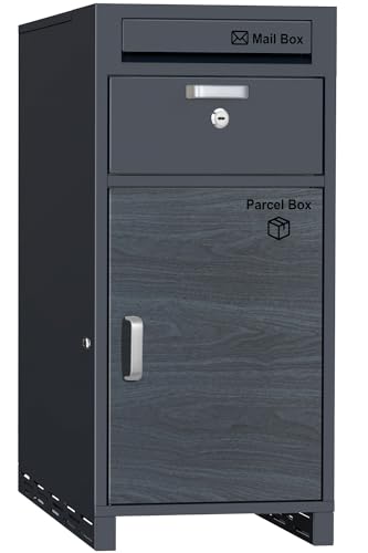 【複数投函可能/大容量 140L】 VARNIC 宅配ボックス 宅配BOX 組み立て不要 防水 屋外 置き配 大容量 ポスト付き 郵便受け 簡単設置 両開扉 盗難防止 大型 戸建て用 個人宅 (グレー 22,815円